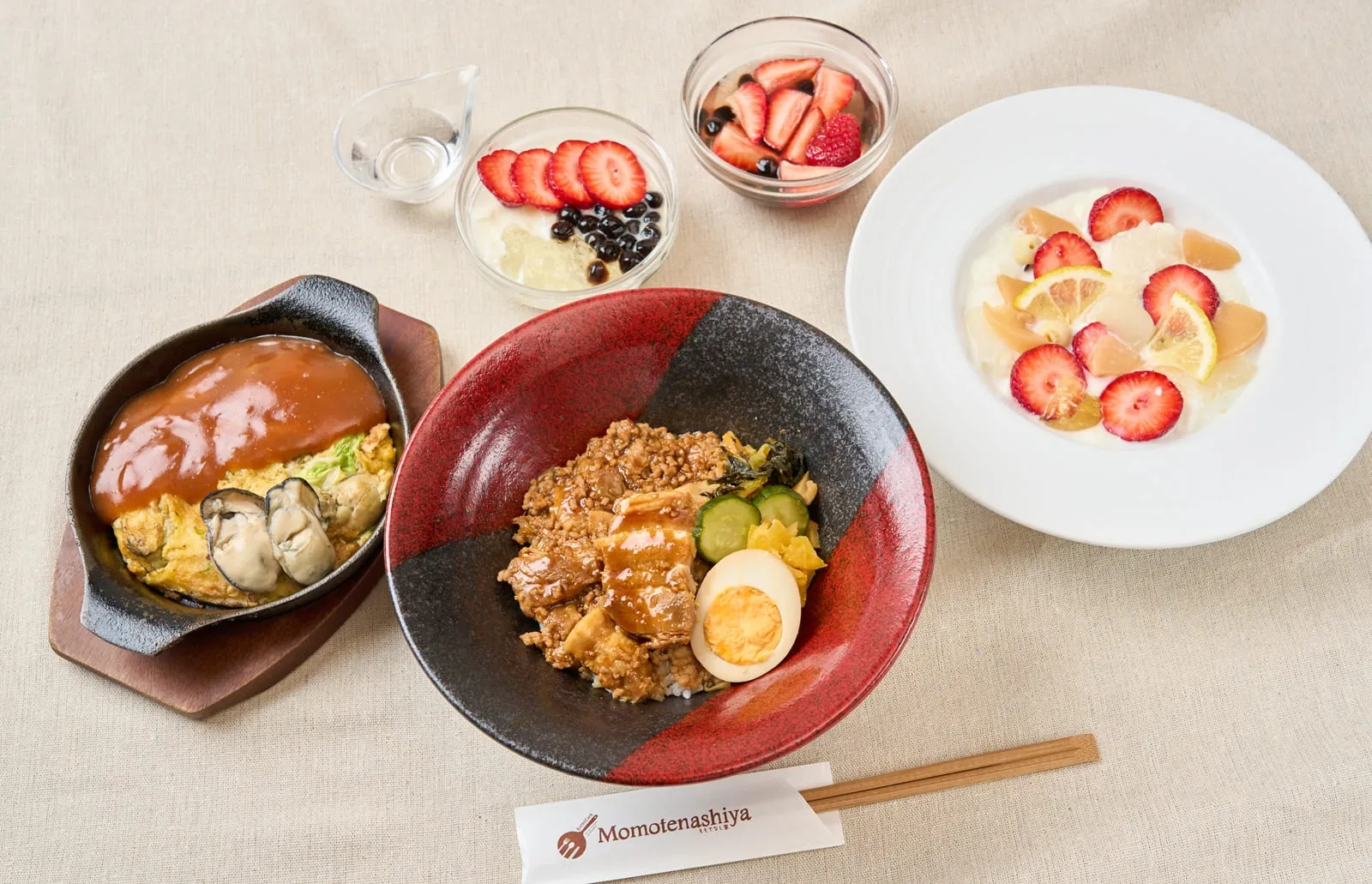 台日飲食文化融合，岡山縣食材結合台灣經典美食－豆花、滷肉飯等人氣小吃及日本料理與伴手禮的美食饗宴